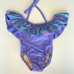 Purple mermaid toddler swimsuit